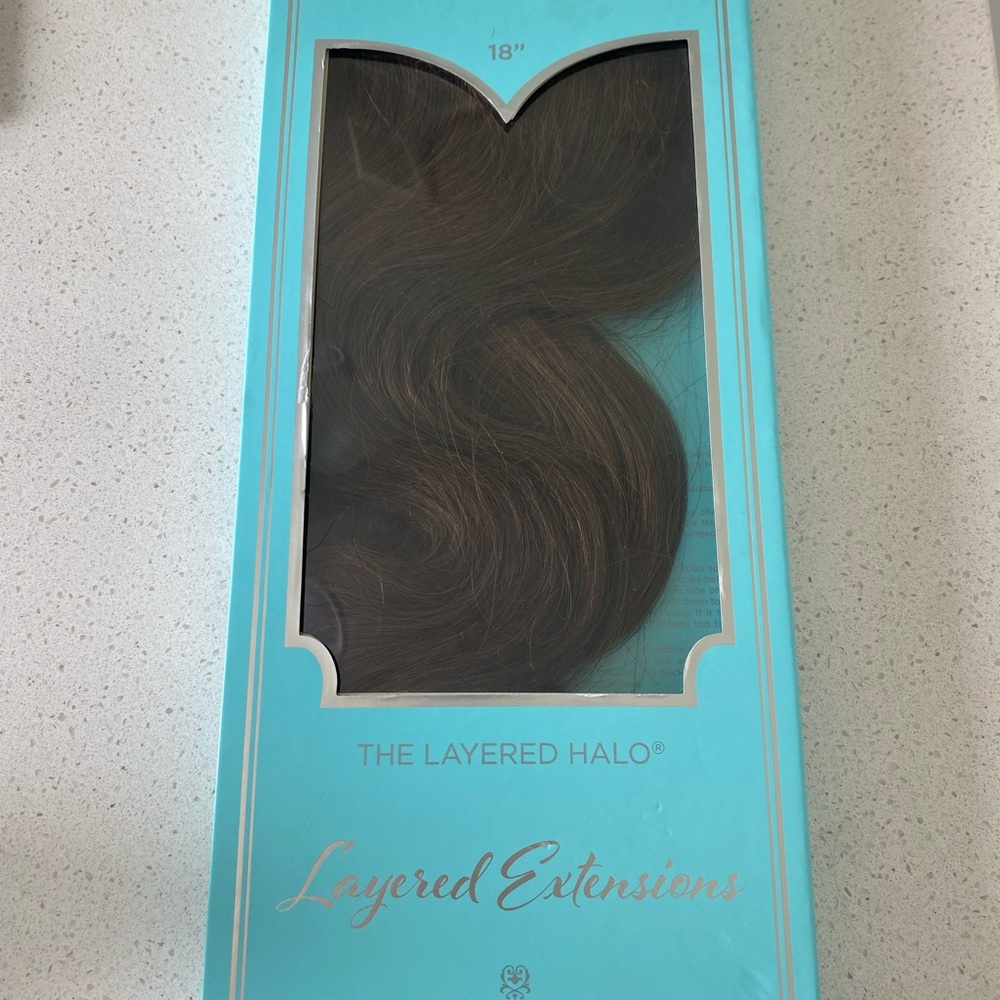 18’’ medium brown halo extensions
